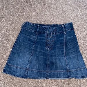 Abercrombie and Fitch Lace- Up Jean Skirt